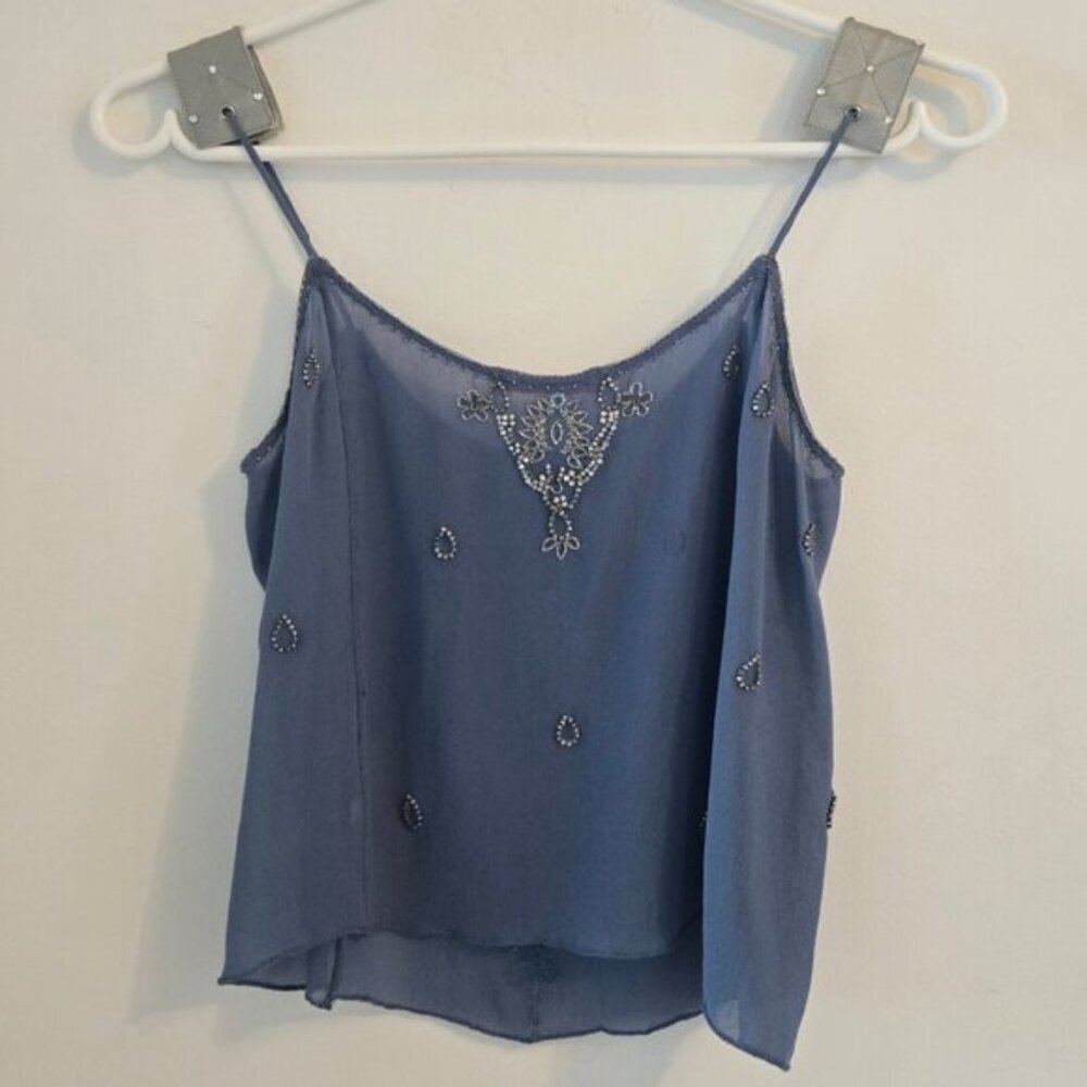Matthew‎ Williamson Sleeveless Beaded Embellished Top Blue - Picture 4 of 11